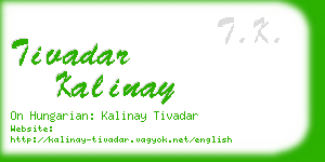 tivadar kalinay business card